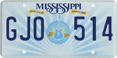 MS license plate GJO514