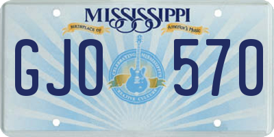 MS license plate GJO570