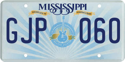 MS license plate GJP060