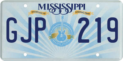 MS license plate GJP219