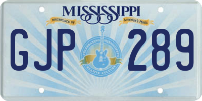 MS license plate GJP289