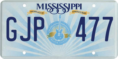 MS license plate GJP477