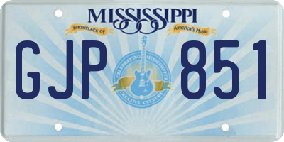 MS license plate GJP851