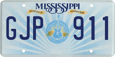 MS license plate GJP911