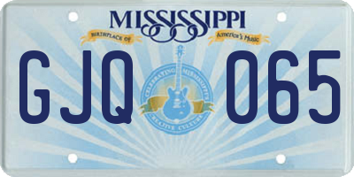 MS license plate GJQ065