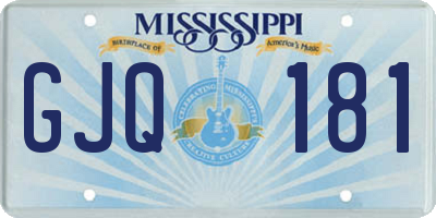 MS license plate GJQ181