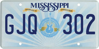 MS license plate GJQ302