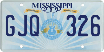 MS license plate GJQ326