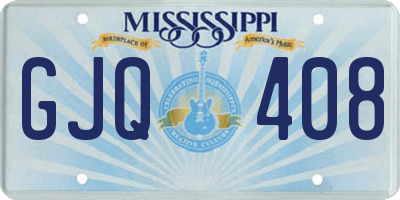 MS license plate GJQ408