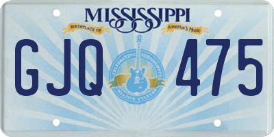 MS license plate GJQ475