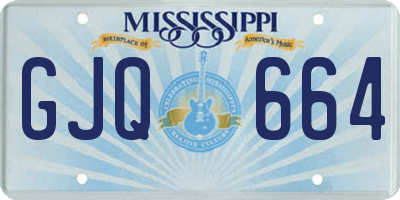 MS license plate GJQ664