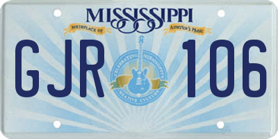 MS license plate GJR106
