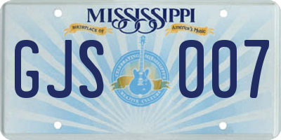 MS license plate GJS007