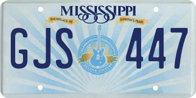 MS license plate GJS447
