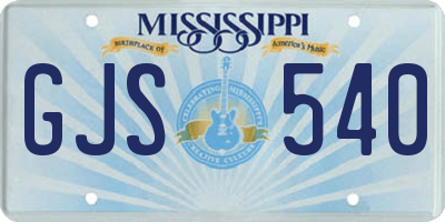 MS license plate GJS540