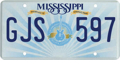 MS license plate GJS597