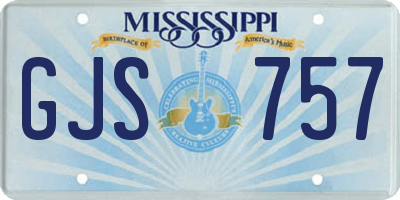 MS license plate GJS757