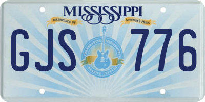 MS license plate GJS776