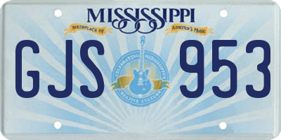 MS license plate GJS953