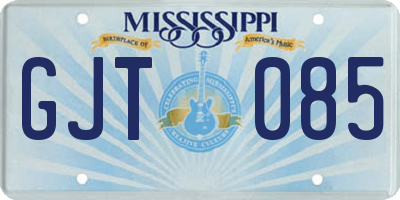 MS license plate GJT085