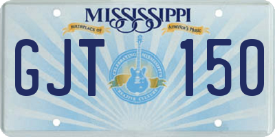 MS license plate GJT150