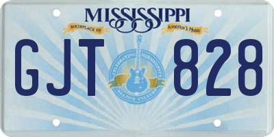 MS license plate GJT828