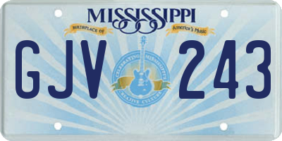 MS license plate GJV243