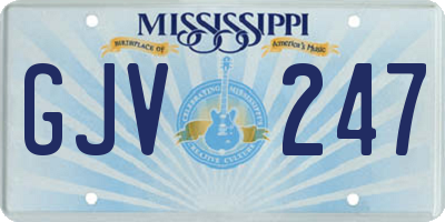 MS license plate GJV247