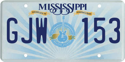 MS license plate GJW153