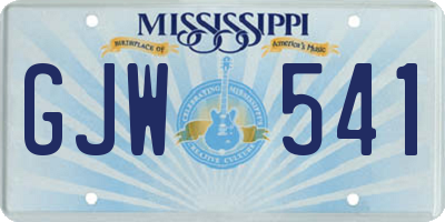 MS license plate GJW541