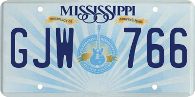 MS license plate GJW766