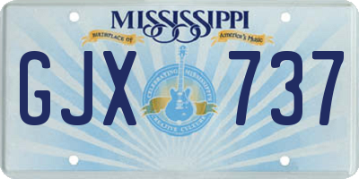 MS license plate GJX737