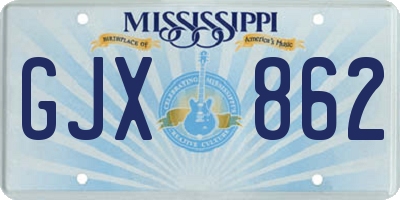 MS license plate GJX862