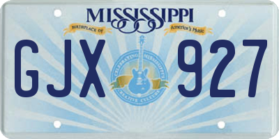 MS license plate GJX927