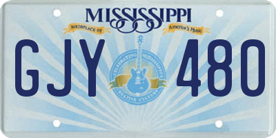 MS license plate GJY480