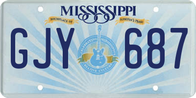 MS license plate GJY687