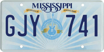 MS license plate GJY741