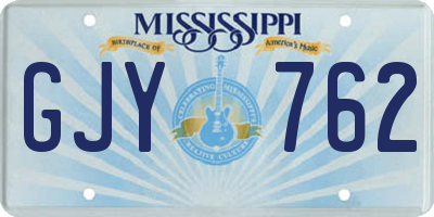 MS license plate GJY762