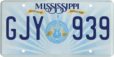 MS license plate GJY939