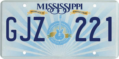 MS license plate GJZ221