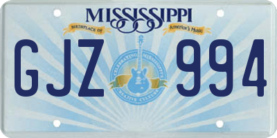 MS license plate GJZ994