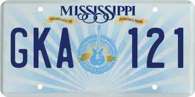 MS license plate GKA121