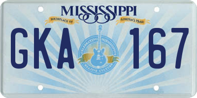 MS license plate GKA167