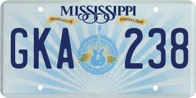 MS license plate GKA238