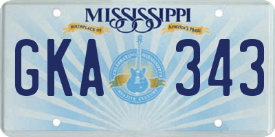 MS license plate GKA343