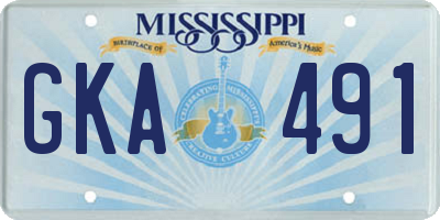 MS license plate GKA491