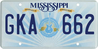 MS license plate GKA662