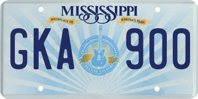 MS license plate GKA900