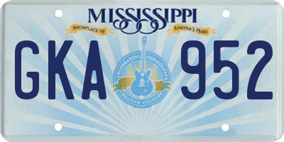 MS license plate GKA952
