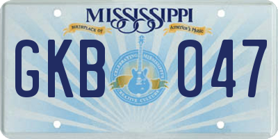 MS license plate GKB047